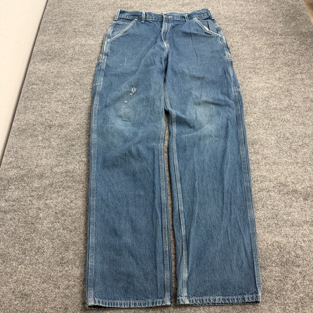 Carhartt B13 DST Carpenter Jeans Mens 36x36 Blue Denim Original Dungaree Fit